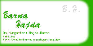 barna hajda business card